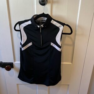 Jamie Sadock Golf Tank Top Black and White Abstract Small